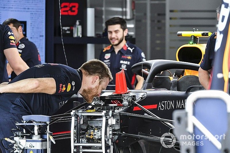 Front suspension of Red Bull Racing RB15 