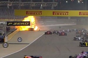 Vídeo: un brutal accidente e incendio detiene la F1 en Bahrein