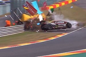 Driver and marshal injured in huge Lamborghini crash at Spa