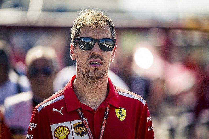 Sebastian Vettel, Ferrari walks the track