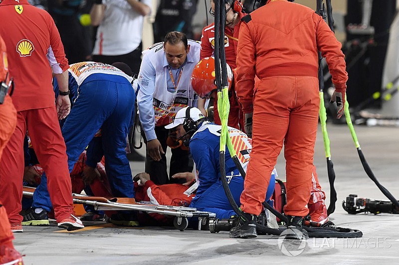 Mecánico de Raikkonen con doble fractura