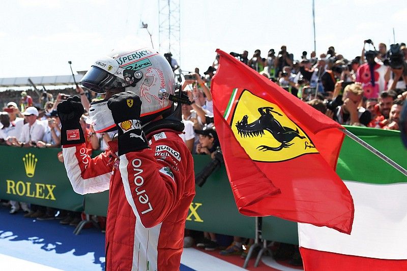 El ganador: Sebastian Vettel, Ferrari 