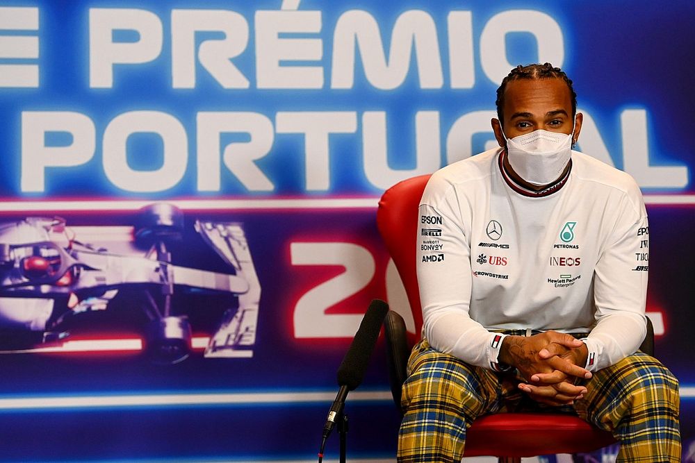 Lewis Hamilton, Mercedes en la conferencia de prensa