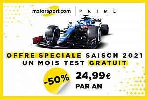 Testez l'accès gratuit Motorsport PRIME sans pub 30 jours
