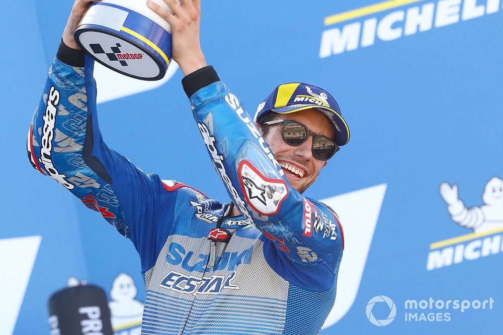 Il vincitore della gara Alex Rins, Team Suzuki MotoGP