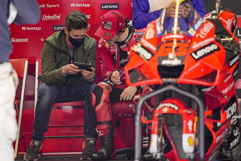 Francesco Bagnaia, Ducati Team, avec Casey Stoner 