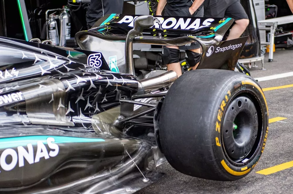 Dettaglio tecnico della Mercedes W16