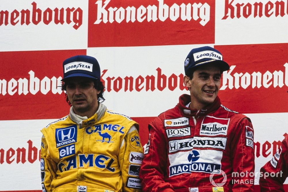 Ayrton Senna, McLaren, Nelson Piquet, Lotus, Alain Prost, McLaren, Jean-Marie Balestre