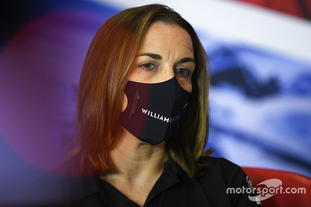 Claire Williams, Takım Patronu Vekili, Williams Racing, basın toplantısında