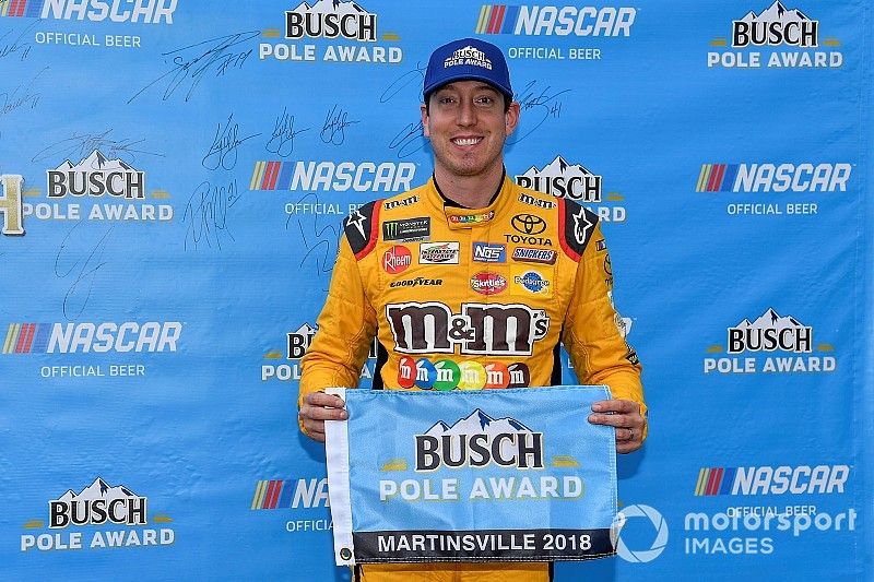 Pole sitter Kyle Busch, Joe Gibbs Racing, Toyota Camry M&M's Halloween