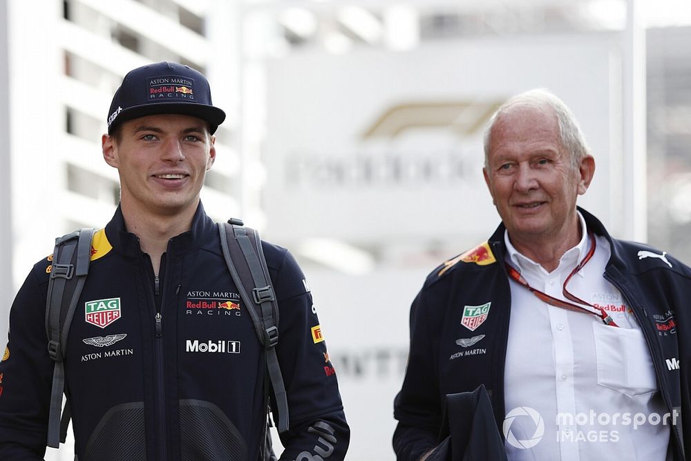 Max Verstappen, Red Bull Racing and Dr Helmut Marko, Red Bull Motorsport Consultant 