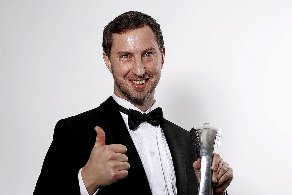 TGR Technical Director Tom Fowler with the Rally Car of the Year award won by the Toyota Yaris WRC