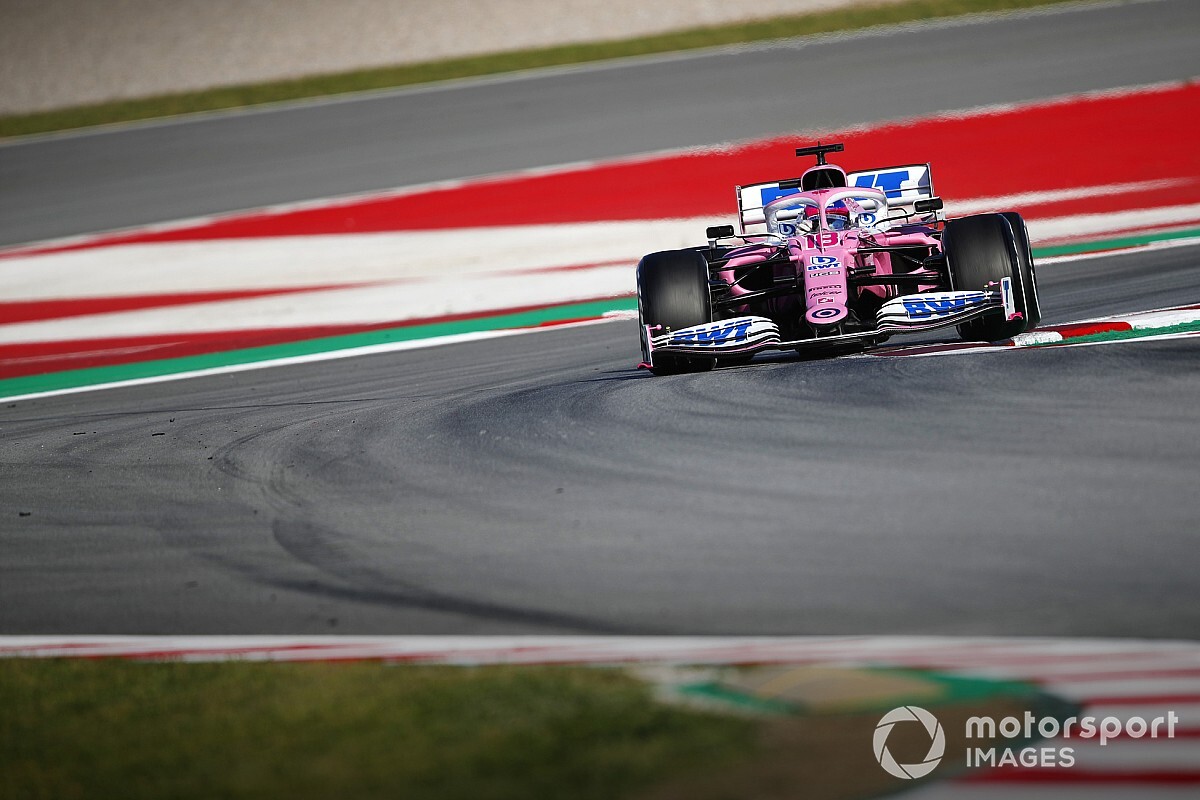 Racing Point test 2020 Formule 1-auto op Silverstone