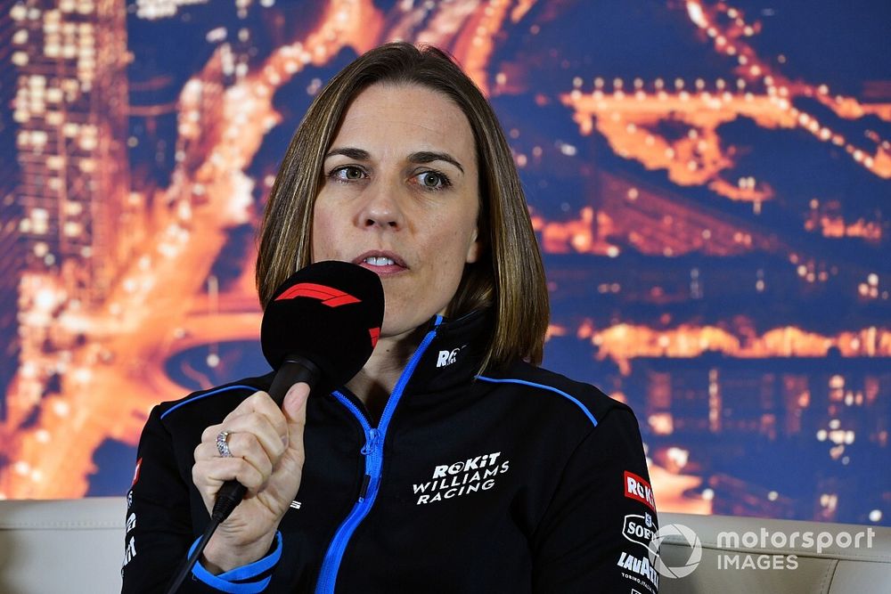 Claire Williams, Deputy Team Principal, Williams Racing at press conference 