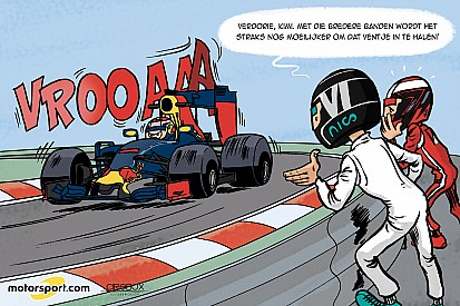 Cartoon van Cirebox - Verstappen inhalen wordt nóg moeilijker