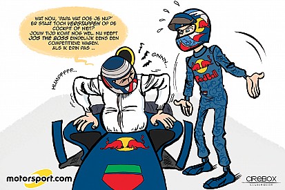 Cartoon van Cirebox - Verstappen in de Red Bull