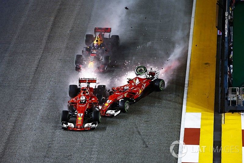 GALERIA: Confira acidente de Vettel, Verstappen e Raikkonen