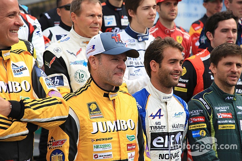 Barrichello y Kanaan celebran correr el mismo año en Le Mans