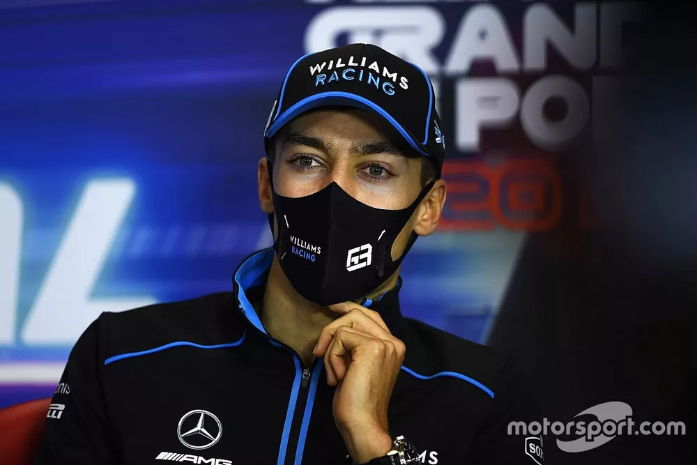 George Russell, Williams Racing, in conferenza stampa