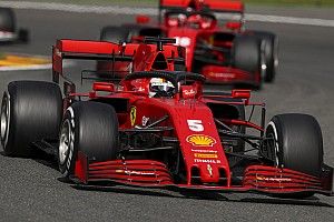Leclerc e Vettel incuriositi dalla SF1000 nelle curve di Portimao