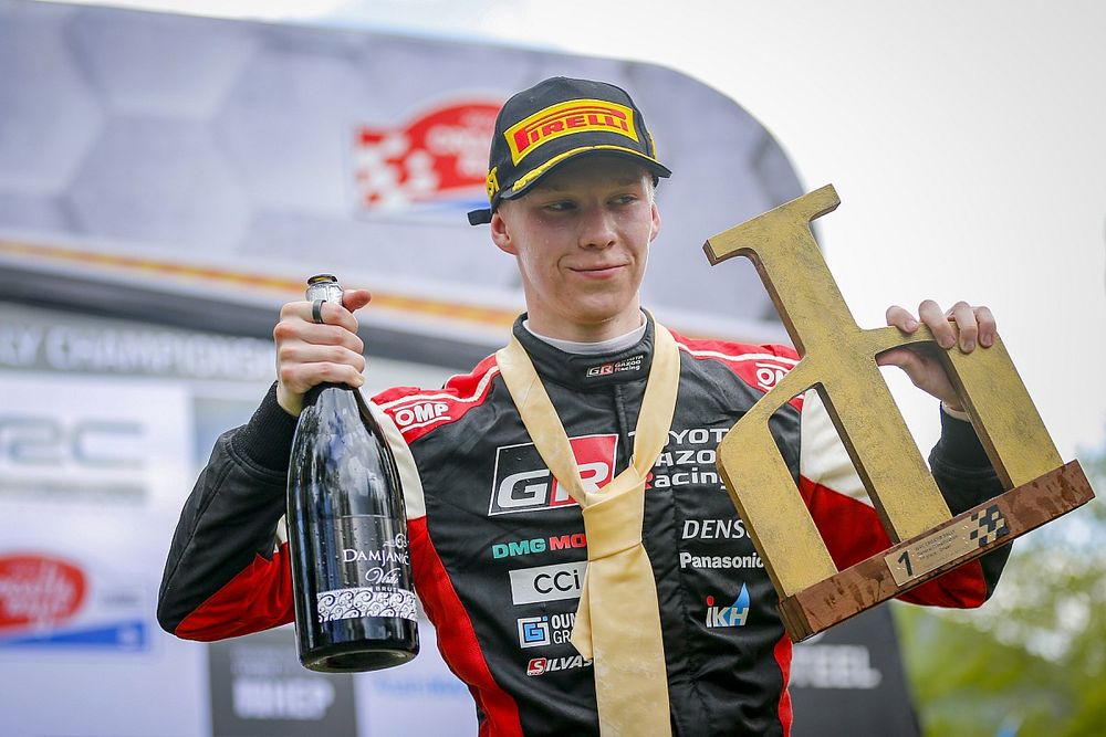 Kalle Rovanperä, Toyota Gazoo Racing WRT sur le podium