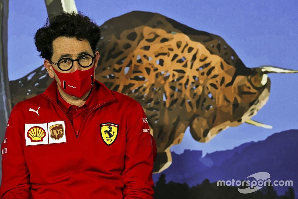 Mattia Binotto, Team Principal Ferrari durante la conferenza stampa