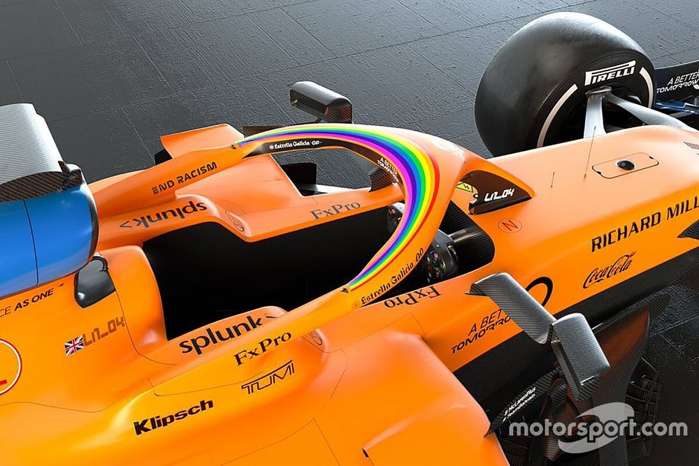 McLaren: un arcobaleno sulla MCL35 contro le ineguaglianze