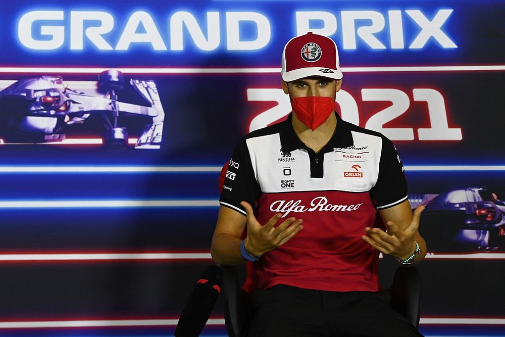 Antonio Giovinazzi, Alfa Romeo Racing, in the press conference 