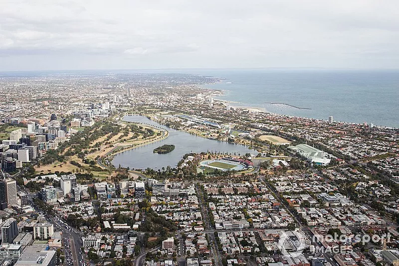 Aerial over Albert Park