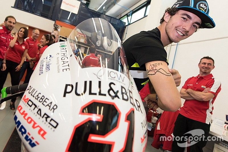 Francesco Bagnaia with the Mahindra Racing team