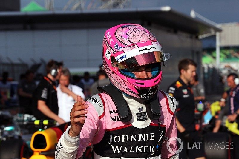 Esteban Ocon, Sahara Force India en parc ferme