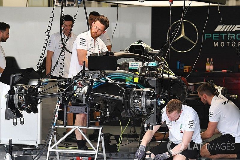 Mercedes-AMG F1 W09 EQ Power+ in the garage