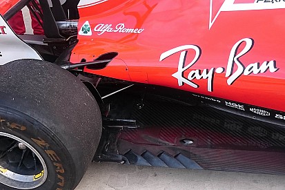 Ferrari: meno slot nel fondo davanti alle ruote posteriori della SF70H