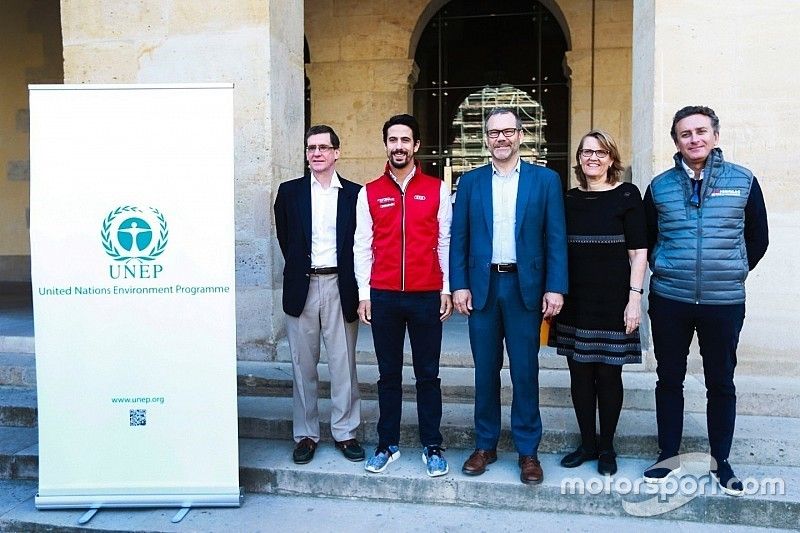 Mark Radka (Diretora de Energia e Clima da Divisão de Economia), Lucas di Grassi, Tim Kasten (Diretor Interino da Divisão de Economia), Helena Molin-Valdes (Chefe da Coalisão de Clima e Qualidade Atmosférica), Alejandro Agag (CEO da F-E)