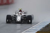 Sauber eerste en tweede tijdens natte derde training in Duitsland