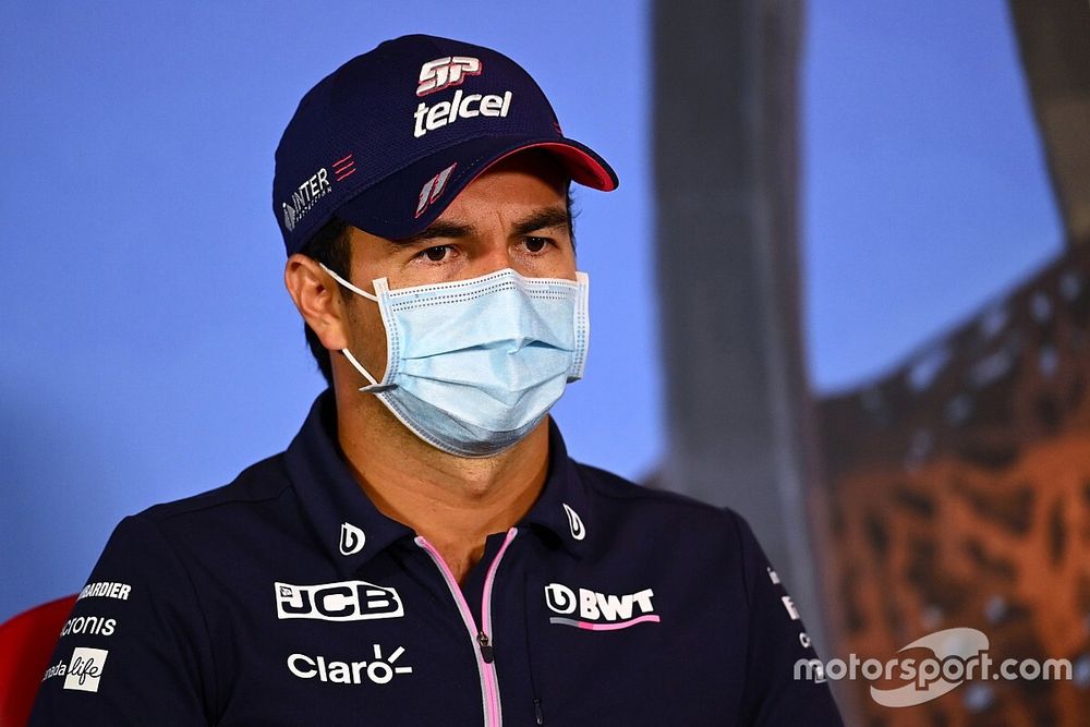 Sergio Perez, Racing Point in the press conference