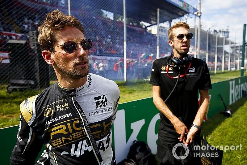 Romain Grosjean, Haas F1, on the grid