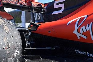 Fotos: la suspensión rota del Ferrari de Vettel, al desnudo