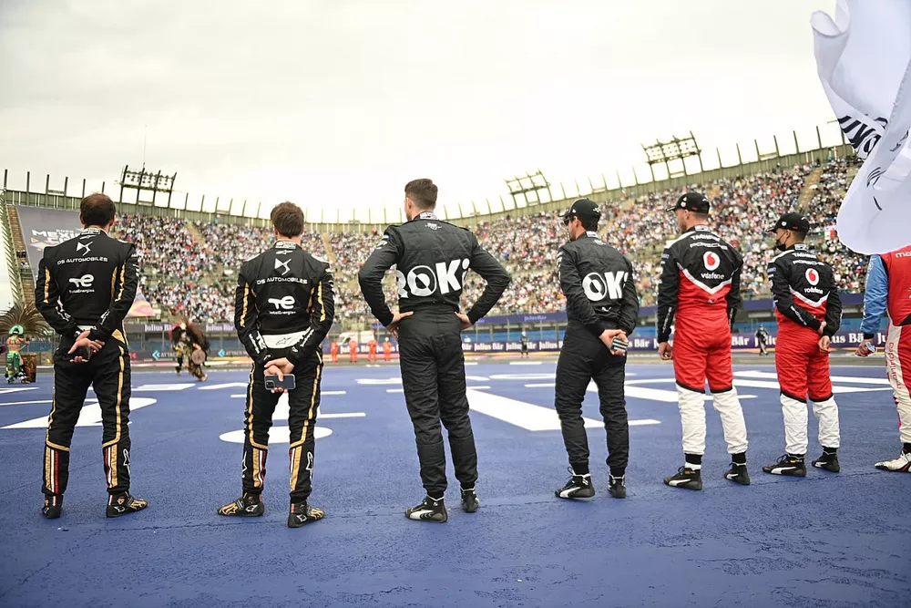 Jean-Eric Vergne, DS Techeetah, Antonio Felix da Costa, DS Techeetah, Edoardo Mortara, Venturi Racing, Lucas di Grassi, Venturi Racing, Andre Lotterer, Porsche ,y Pascal Wehrlein (DEU), TAG Heuer Porsc