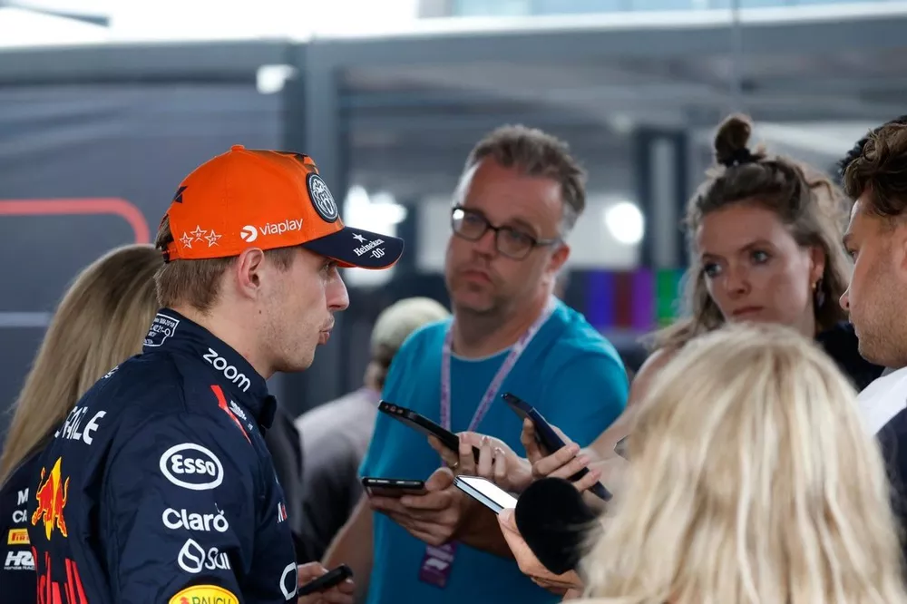 Max Verstappen, Red Bull Racing, is interviewed after Qualifying