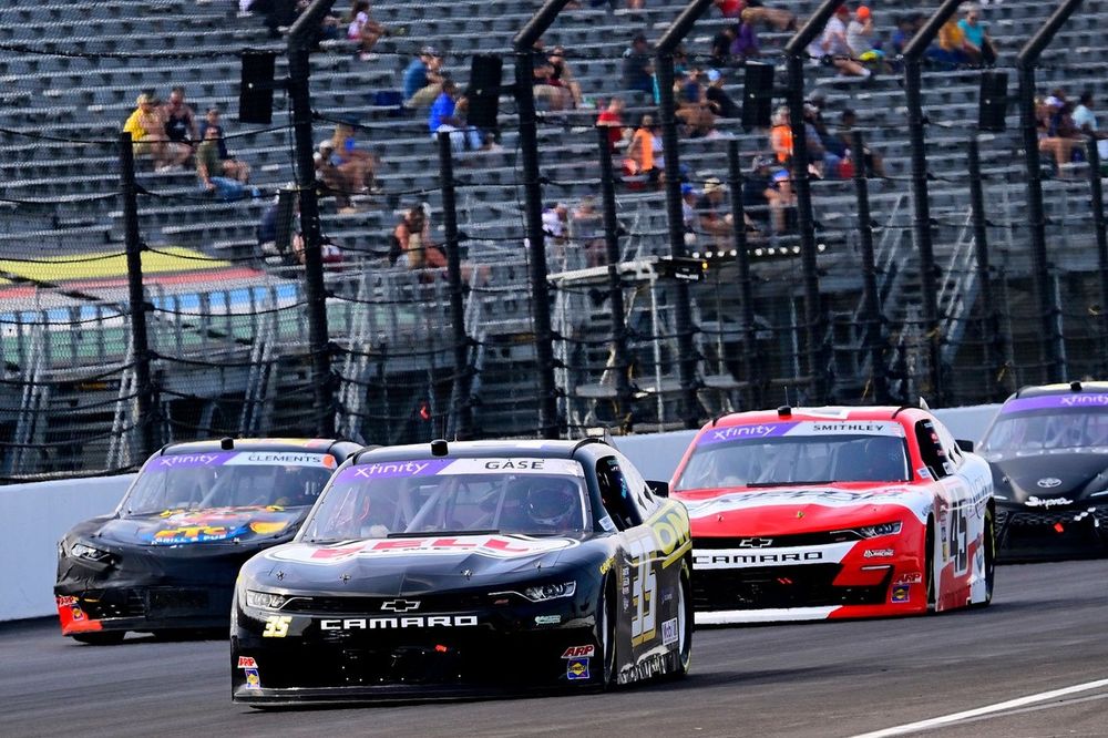 Joey Gase, Joey Gase Motorsports, Chevrolet Camaro and Garrett Smithley, Alpha Prime Racing, Trophy Tractor/RichMar Florist Chevrolet Camaro