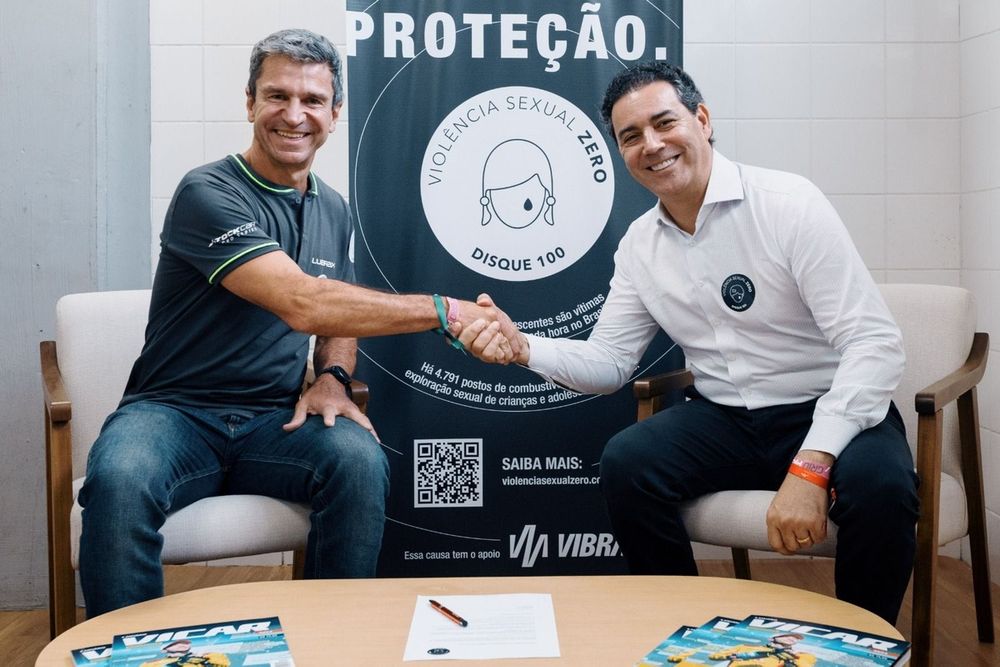 Ernesto Pousada, CEO da Vibra, e Lincoln Oliveira, CEO da Vicar, na etapa da Stock em Interlagos, em maio
