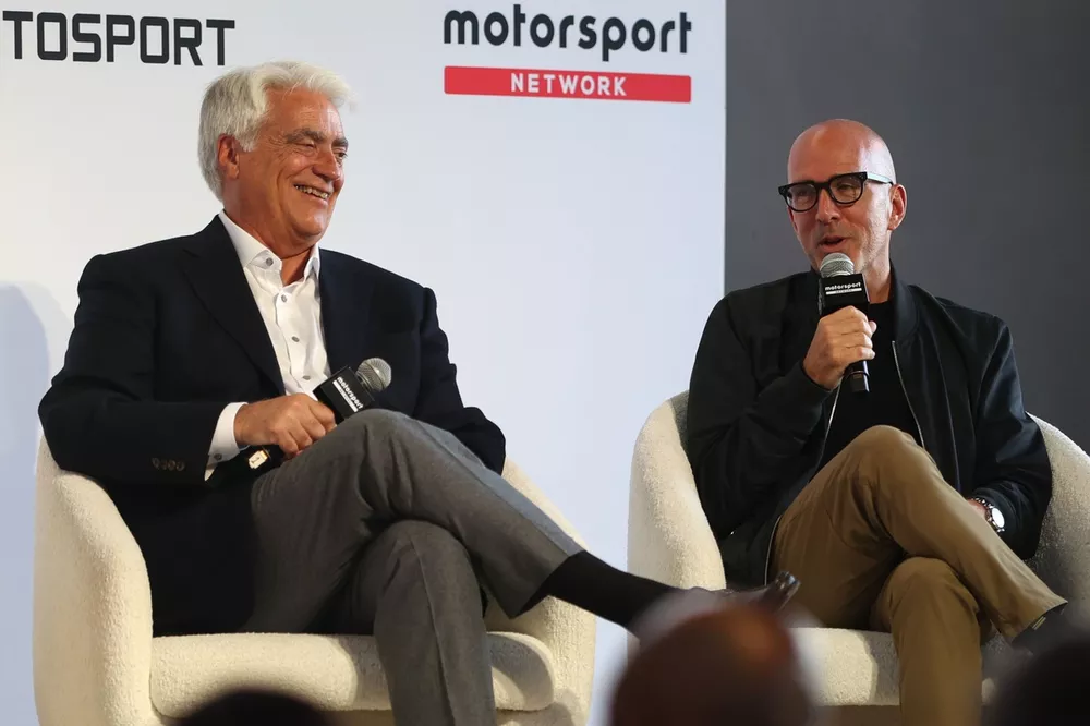 Mark Miles and Tim Clark during Autosport Business Exchange, New York