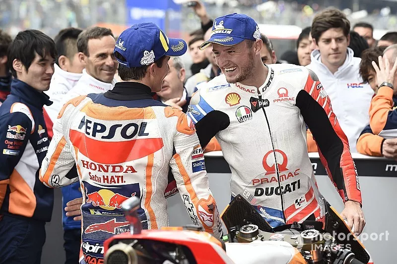 Race winner Marc Marquez, Repsol Honda Team, Jack Miller, Pramac Racing