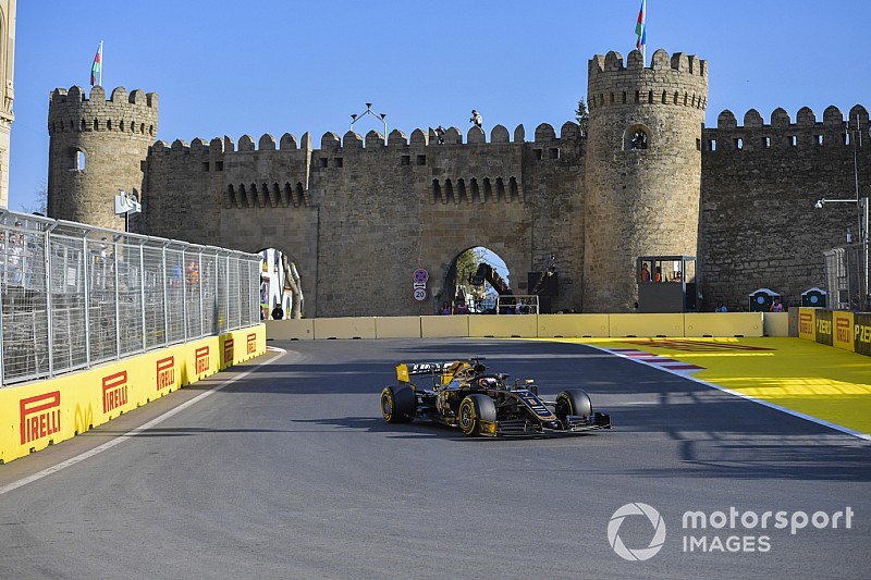 Diaporama: le suisse Romain Grosjean au Grand Prix d'Azerbaïdjan