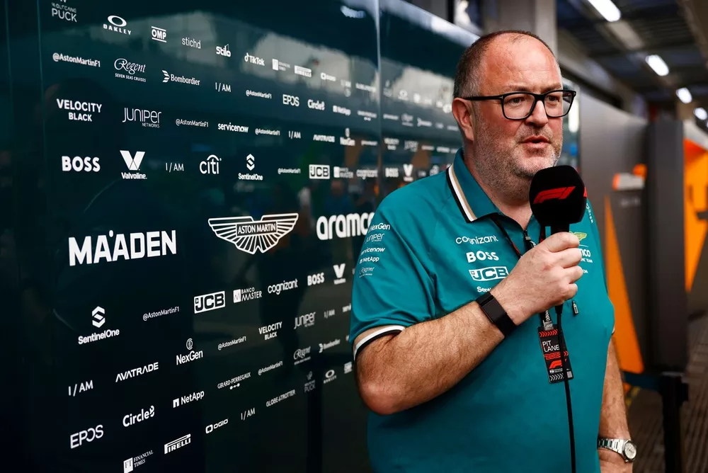 Tom McCullough, Performance Director, Aston Martin F1 Team, gives an interview