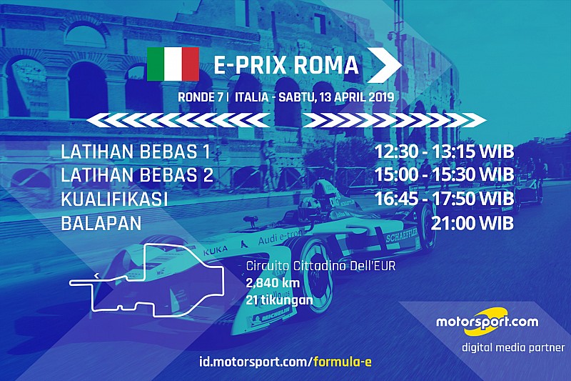 Jadwal Formula E E-Prix Roma