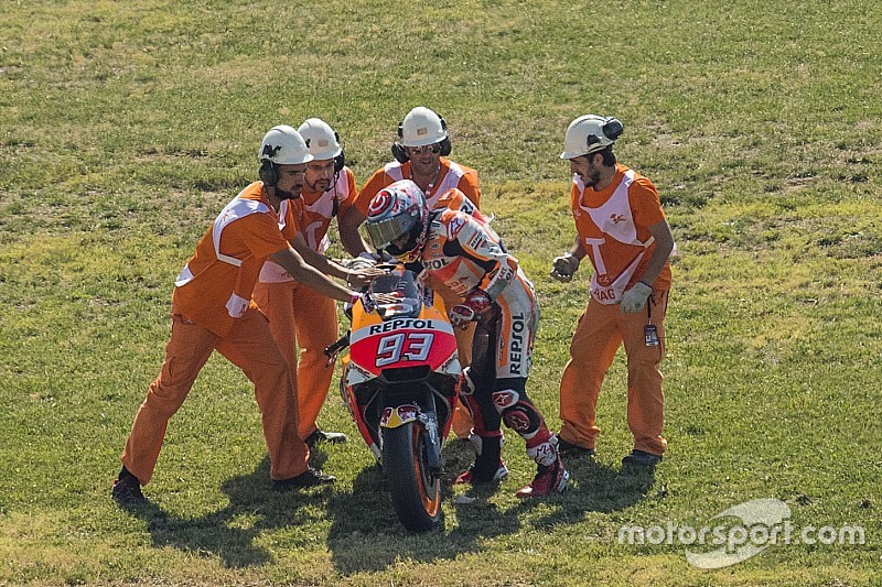 予選で転倒のマルケス「速さはあったのに強くプッシュし過ぎた」