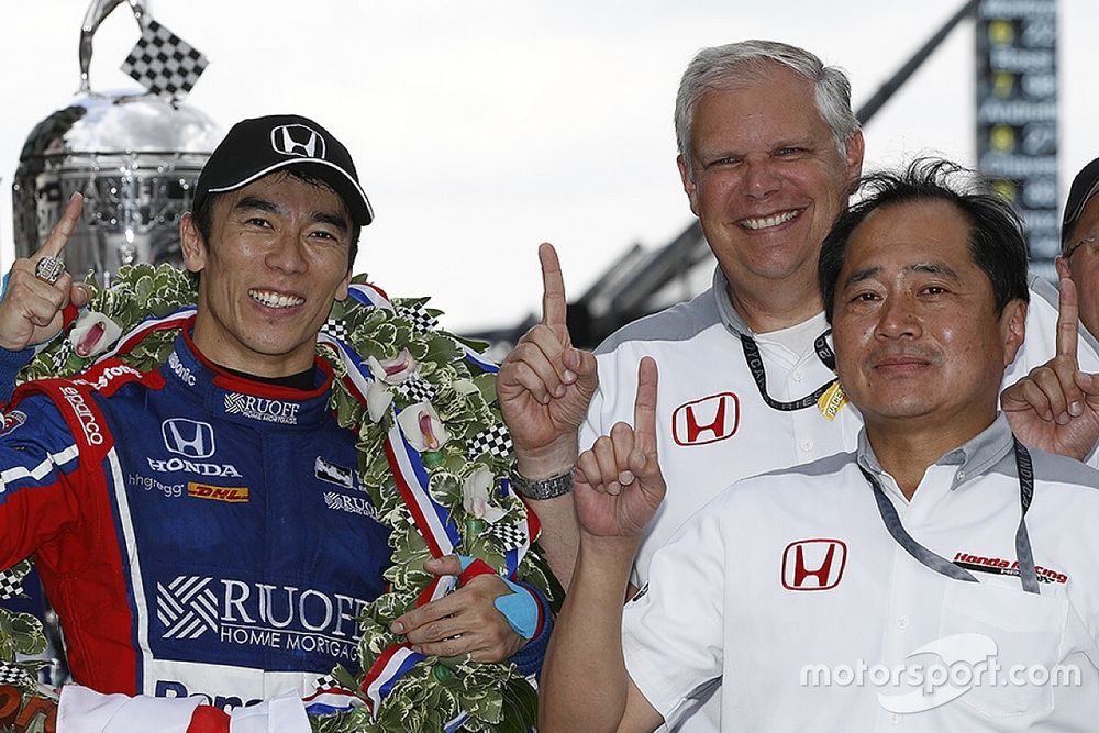 Winner Takuma Sato, Andretti Autosport Honda with Art St Cyr and  HPD Honda team