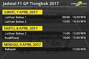 Jadwal lengkap F1 GP Tiongkok 2017